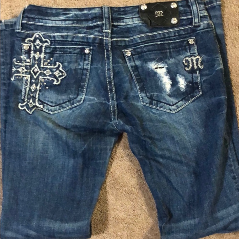 Miss Me denim with detailed back. 29.